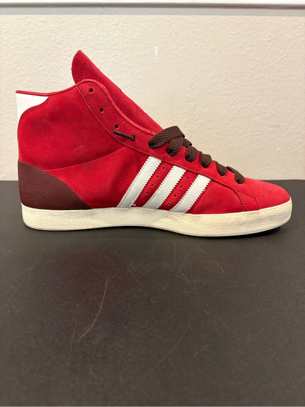 Adidas Basket Profi Red Suede High Top Sneakers Men’s Size 11.5 G60894 Worn Once - Picture 3 of 9